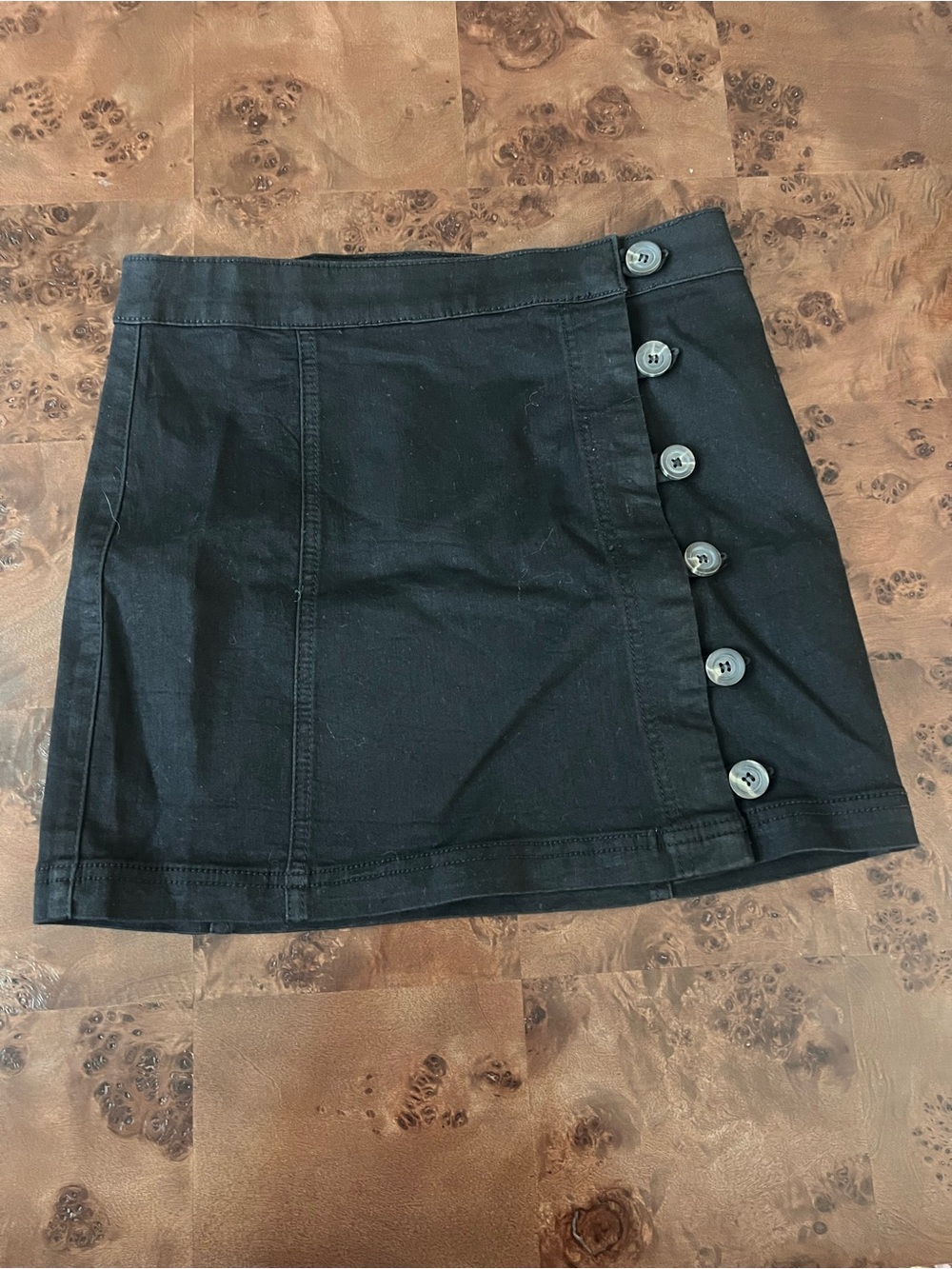 Forever 21 Black Button-Side Mini Skirt